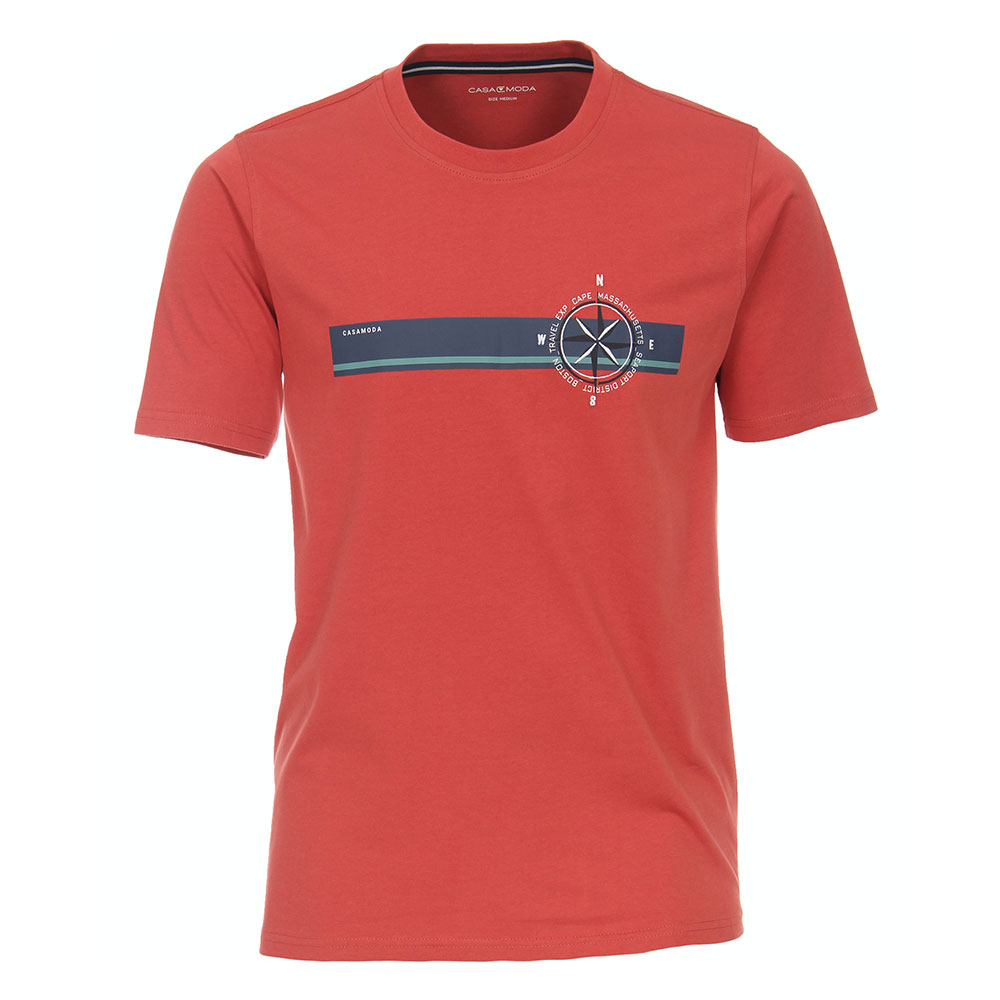 Ανδρικό T-Shirt μπλουζάκι με logo Casa Moda Κοραλί