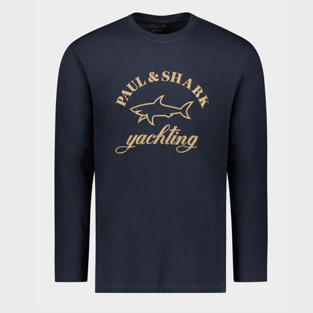 Βαμβακερό T-Shirt μπλουζάκι Paul&Shark Σκούρο Μπλε