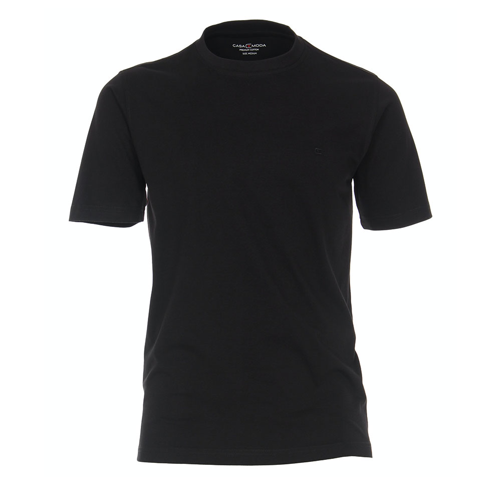 Μονόχρωμο T-Shirt μπλουζάκι Casa Moda Μαύρο