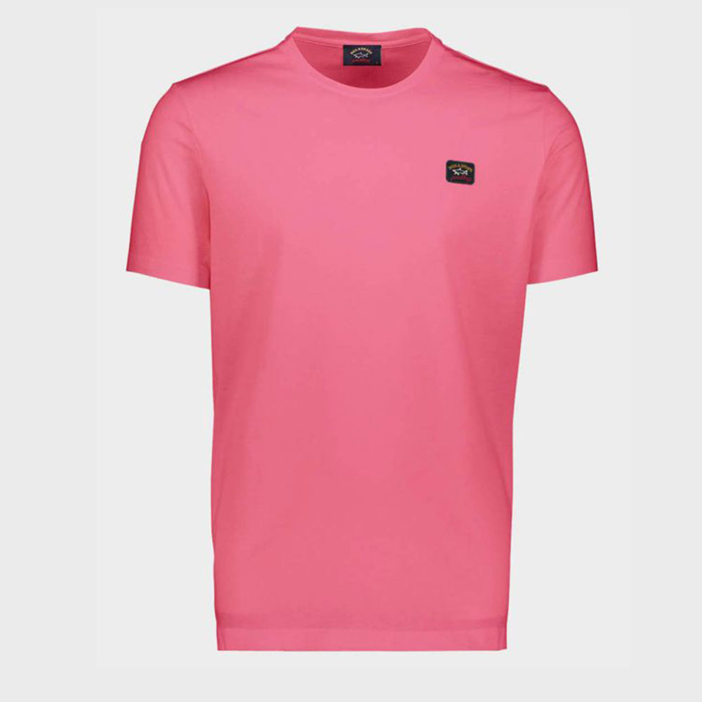 Ανδρικό T-Shirt μονόχρωμο μπλουζάκι Paul&Shark Ροζ