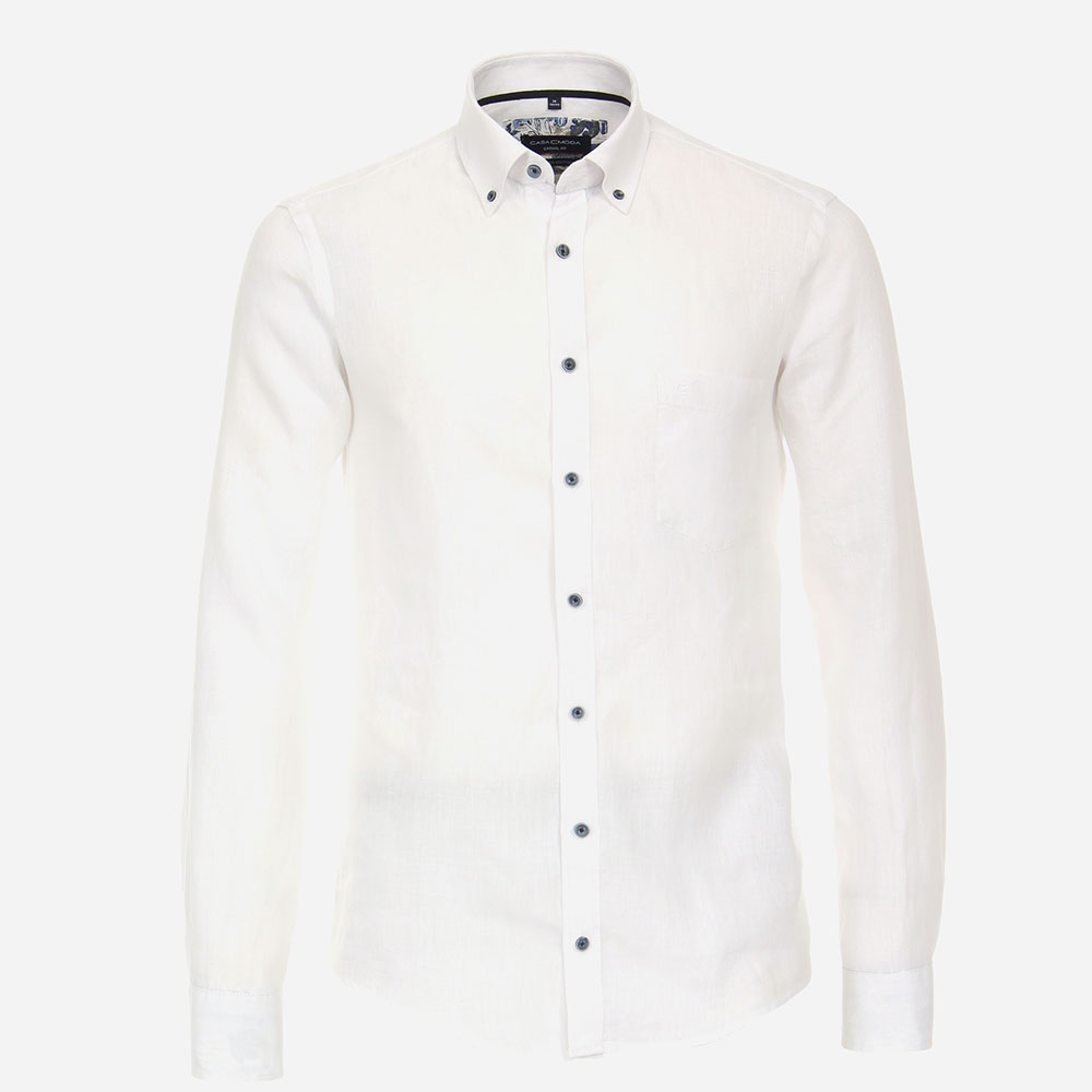 Ανδρικό πουκάμισο Casa Moda απο λινό Λευκό