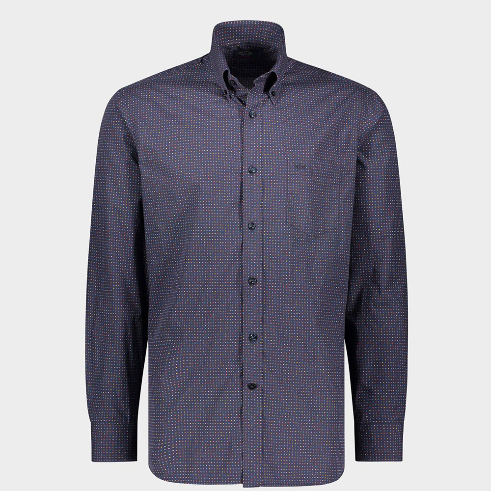 Ανδρικό πουκάμισο σε πουά σχέδιο Paul&Shark Σκούρο Μπλε